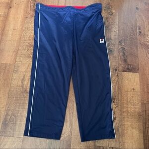 Fila sport men’s athletic pants Sz large cut big polyester blue red white